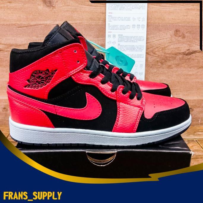 Jual Sepatu Nike Air Jordan Mid Reverse Bred 100% Pk Original