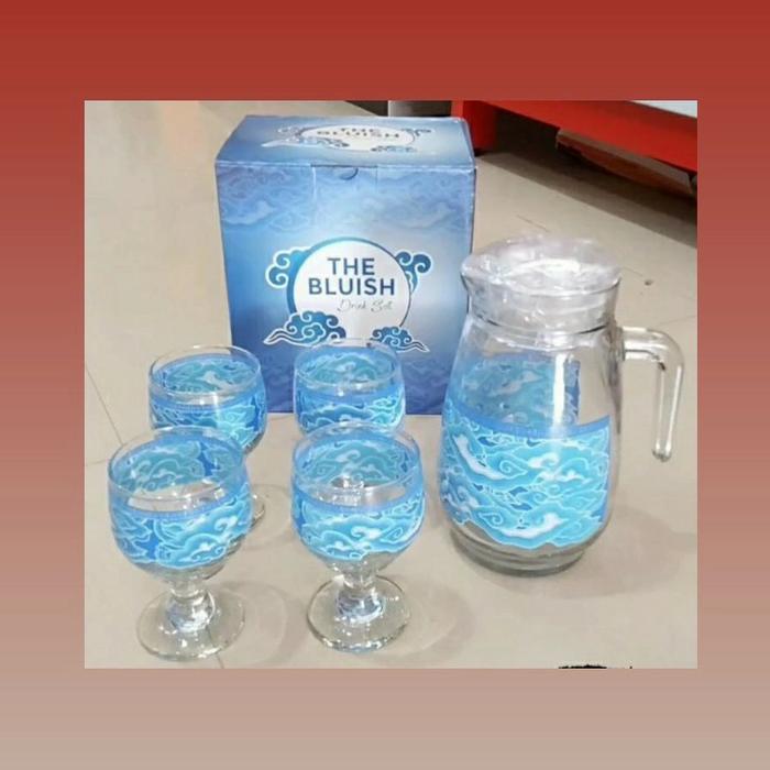 Gambar GELAS KACA SET BLUE dari Toko Online Nelly Anggraini undefined Tokopedia