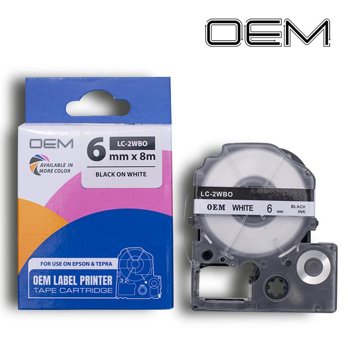Gambar OEM LABEL TAPE 6mm X 8m FOR USE ON EPSON LABELWORKS - Black On White dari TOKO-OEM undefined Tokopedia