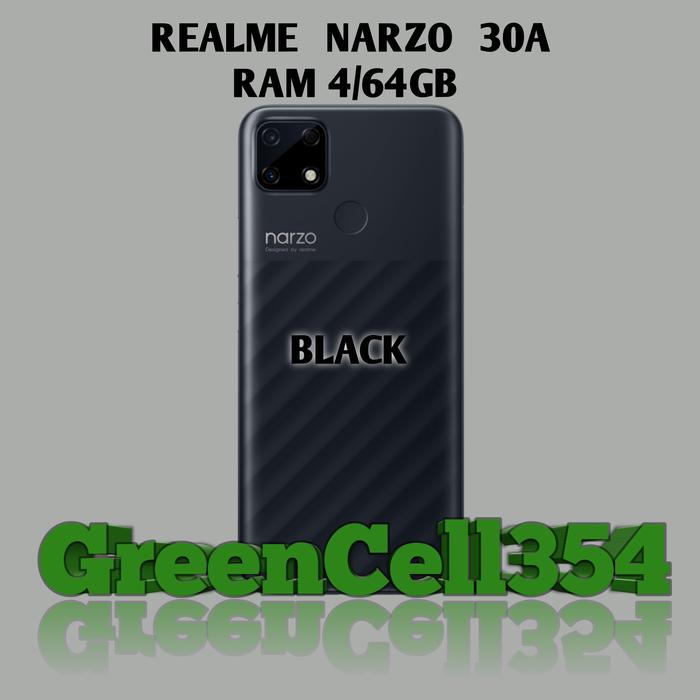 Gambar realme narzo 30a 4 64gb resmi - black, 4/64gb dari Green Cell 354 undefined Tokopedia
