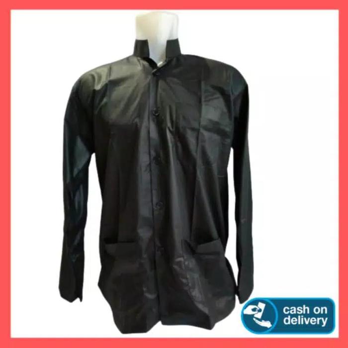 Gambar baju koko pria lengan panjang haibah model ammu merk annur terbaru - Hitam, M dari toko kang santri undefined Tokopedia