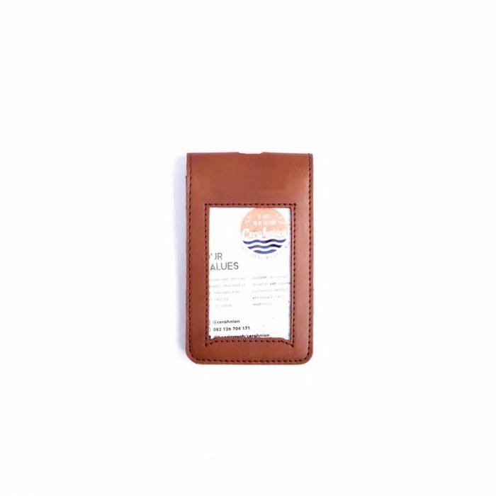 Gambar Custom ID Card Holder Kulit Magnet Lipat FAUX LEATHER PREMIUM (DUNDE) - Brown, Polos dari Dialecta undefined Tokopedia