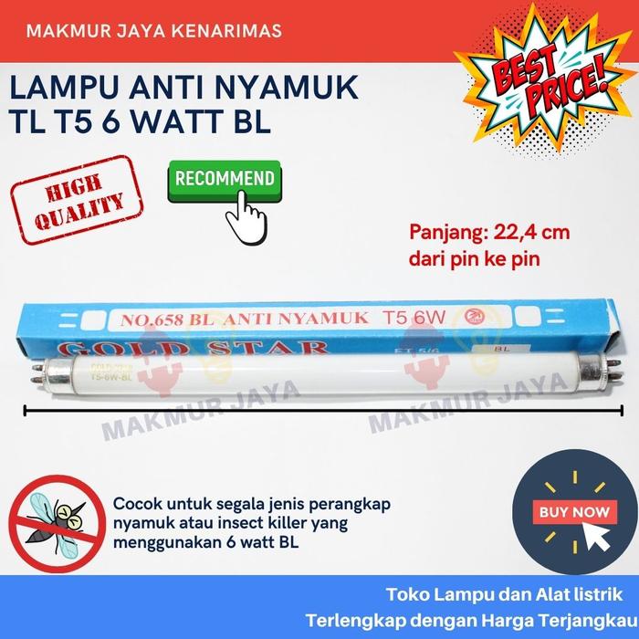 Gambar Lampu Nyamuk 6W /Lampu TL T5 Nyamuk 6W/Lampu Refil Nyamuk-BL - Gold Star dari MAKMUR JAYA KENARIMAS undefined Tokopedia