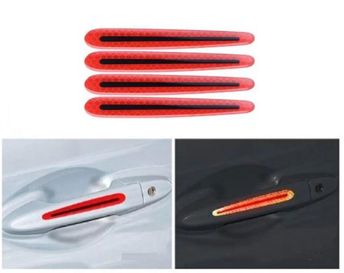 Gambar AUTO STRIP REFLECTIVE STICKER TIMBUL PELINDUNG HANDLE PINTU MOBIL 4 PC - Merah dari Bro&SisStore undefined Tokopedia