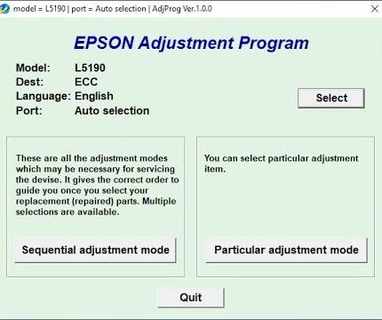 Gambar Resetter / Reseter / Reset Printer Epson L5190 dari Toko Printer Indonesia undefined Tokopedia