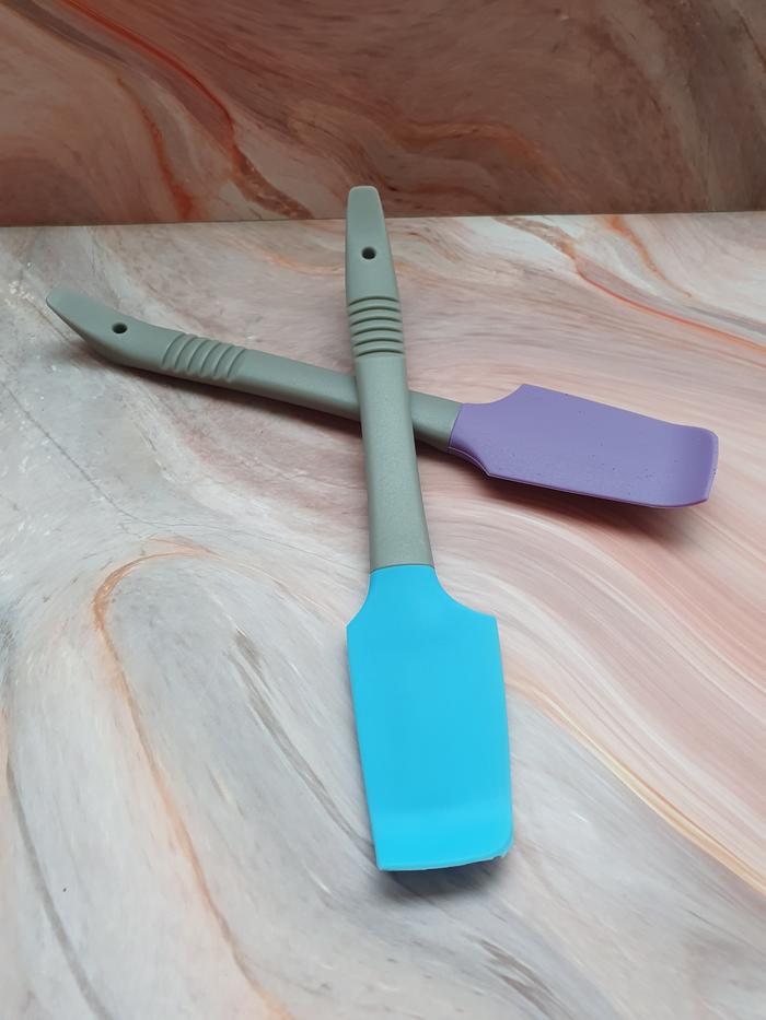 Gambar Silicone Spatula Bengkok 18.5cm / Korean Buttercream Spatula - Blue dari Trinity Kitchen undefined 4 Tokopedia