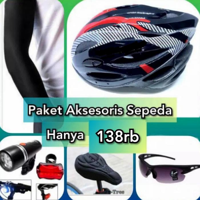 Gambar Helm Sepeda Lampu Depan Belakang Sepeda Sarung Jok, Kacamata Sepeda - Merah dari Sandi Media undefined Tokopedia