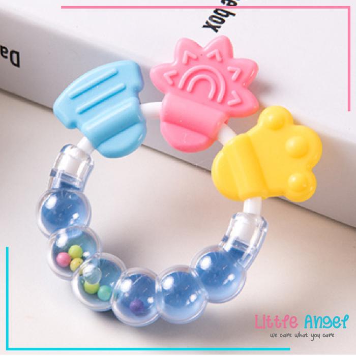Gambar MAINAN GIGITAN GELANG BAYI WARNA BABY TEETHER MPASI KRINCINGAN Rattle Empeng Genggam Peralatan Bayi - Biru Muda dari Little Angel undefined Tokopedia