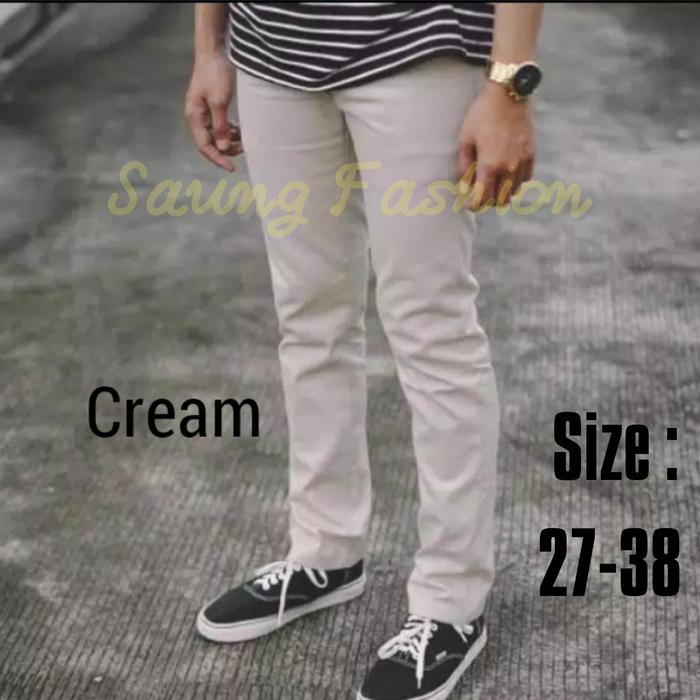 Gambar celana chino panjang / celana cino pria / celana chinos murah - Cream, 29 dari saungfashiond2m undefined Tokopedia