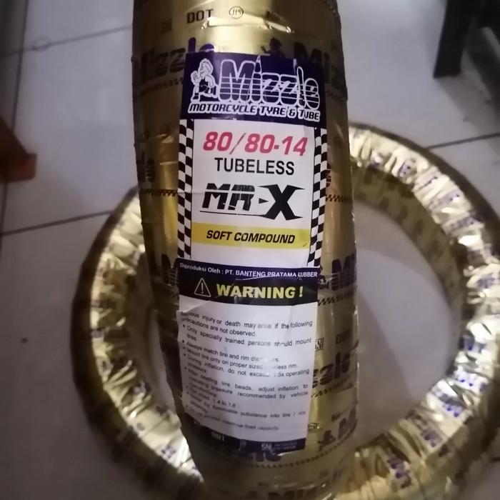 Gambar Mizze Ban Motor MIZZLE MR X 80/80-14 Tubeless Soft Compound dari Prokingmotor undefined Tokopedia