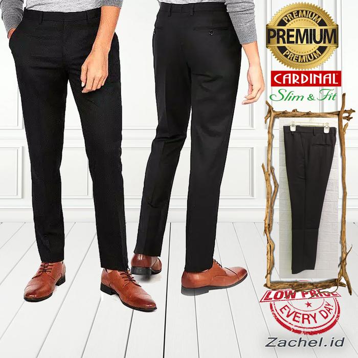 Gambar CELANA KANTOR HITAM PRIA SLIM FIT - Black, 29 dari D'Qaireen Store undefined Tokopedia