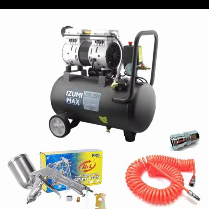 Gambar PAKET Lengkap Semprot Cat/Compresor Sailent Oiles 1HP 24 Liter IZUmi dari Semangat Tehnik undefined Tokopedia