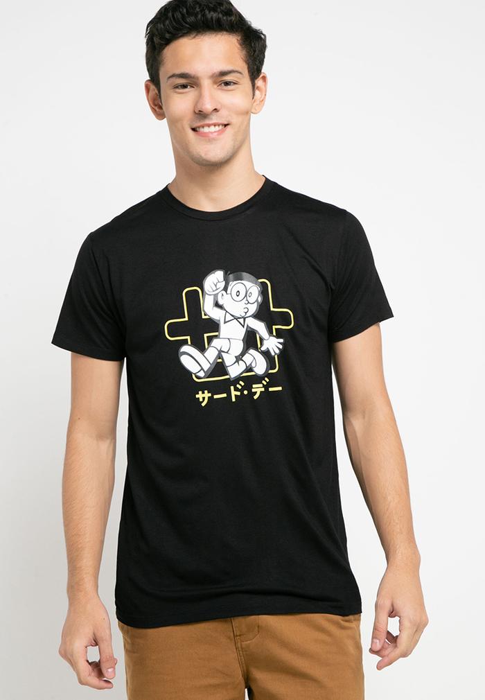 Gambar Third Day MTG22 Doraemon Nobita outline Logo hitam kaos pria - L dari THIRD DAY Kota Bandung Tokopedia