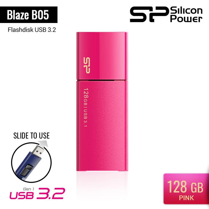 Gambar Silicon Power Blaze B05 Flashdisk USB3.2 - 128GB - Merah Muda dari SILICON POWER Official Store undefined Tokopedia