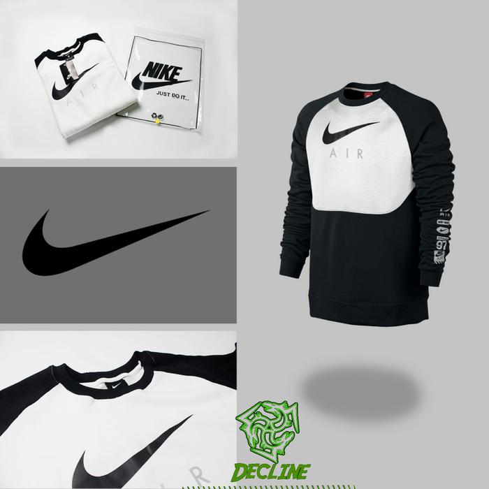 Gambar SWEATER PRIA SWEATSHIRT NIKE AIR HYBRID GRADE ORIGINAL CREWNECK NIKE - Hitam, XL dari DECLINE undefined Tokopedia