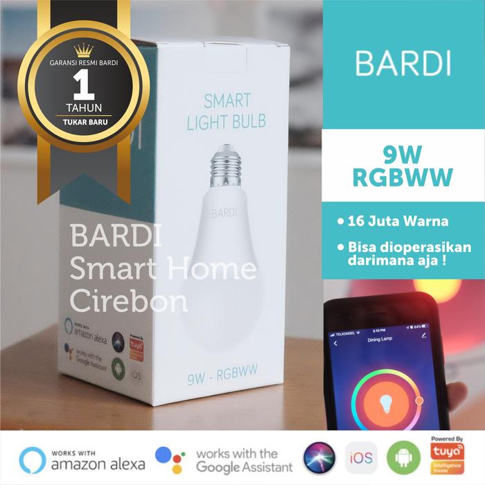 Gambar BARDI Smart Light Bulb 9W-RGBWW Wifi Wireless IoT For Home Automation dari Jagoan Atap | BARDI Cirebon undefined Tokopedia