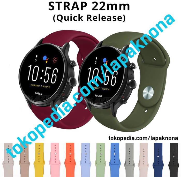 22mm Strap Fossil Gen Julianna Garrett Carlyle HR Tali Silikon Color  Hijau Army