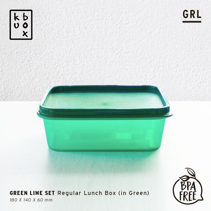 Gambar KUBOX Tempat Kotak Makan Murah Plastik Bekal - Regular Lunch Box - Hijau dari Kuboware undefined Tokopedia