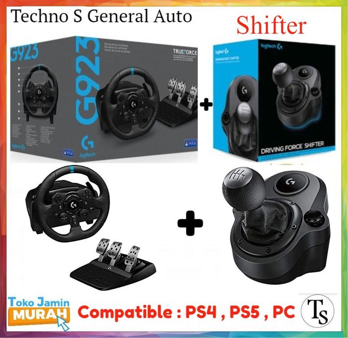 Gambar Stir Mobil Logitech G923 Racing Wheel dan Pedals For PS4 / PS5 / PC - G923plusSHIFTER dari Techno S General Auto / TSGA undefined Tokopedia