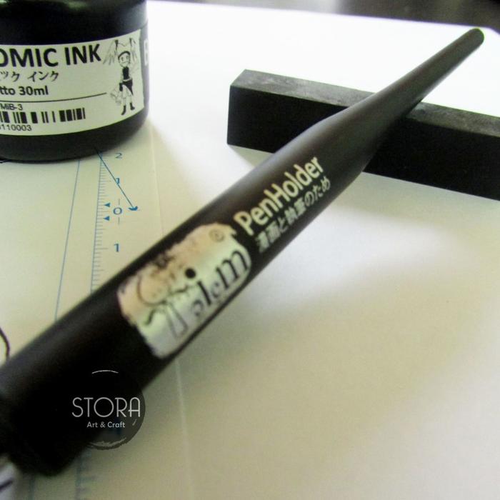 Gambar Memory Comic Pen Holder / Manga Calligraphy / Komik Kaligrafi Pen - BLACK PLASTIC dari STORA - Art Supplier Kota Bandung Tokopedia