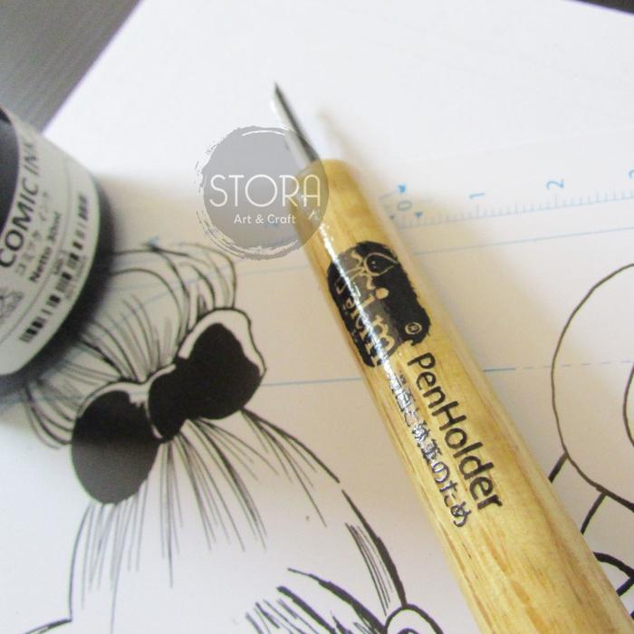 Gambar Memory Comic Pen Holder / Manga Calligraphy / Komik Kaligrafi Pen - WOODEN BROWN dari STORA - Art Supplier undefined Tokopedia