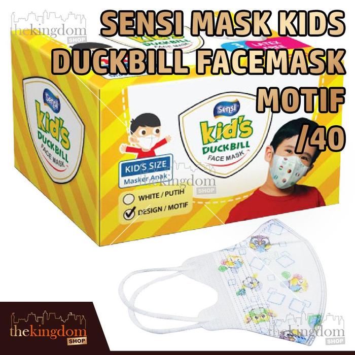 Gambar Sensi Mask Kids Duckbill Face Mask White /40 3Ply Masker Debu Medis Anak Motif - Motif, Plastik dari The Kingdom Shop undefined Tokopedia