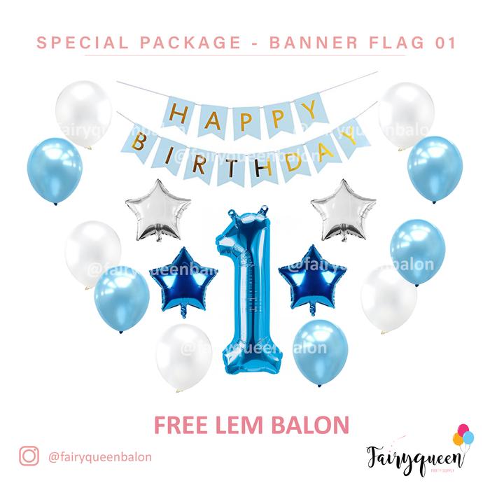 Gambar SPECIAL PACKAGE – HAPPY BIRTHDAY SET BANNER - REQUEST DI CHAT dari Fairy Queen Balon undefined Tokopedia