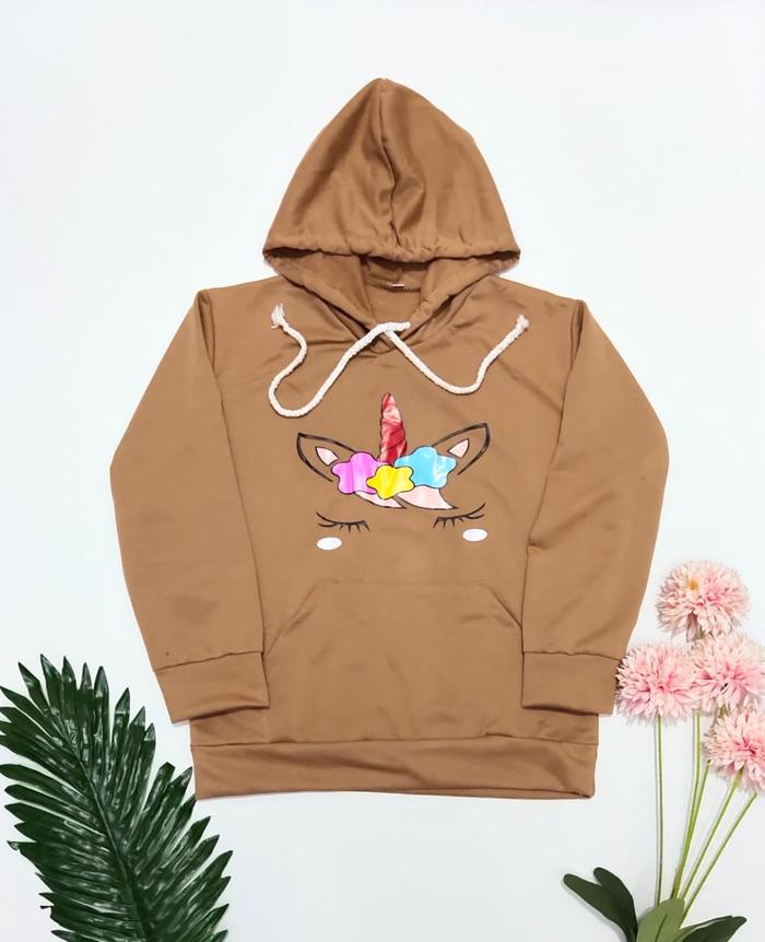 Gambar TREND MODEL Sweater Anak Kekinian Sweater Hoodie UNICON - COKLAT, L dari Trend model undefined Tokopedia