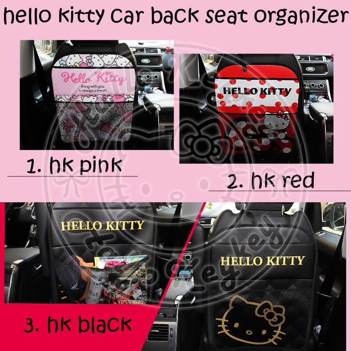 Gambar car back seat organizer mobil hello kitty original sanrio - 3. hk black dari hkkshop undefined Tokopedia