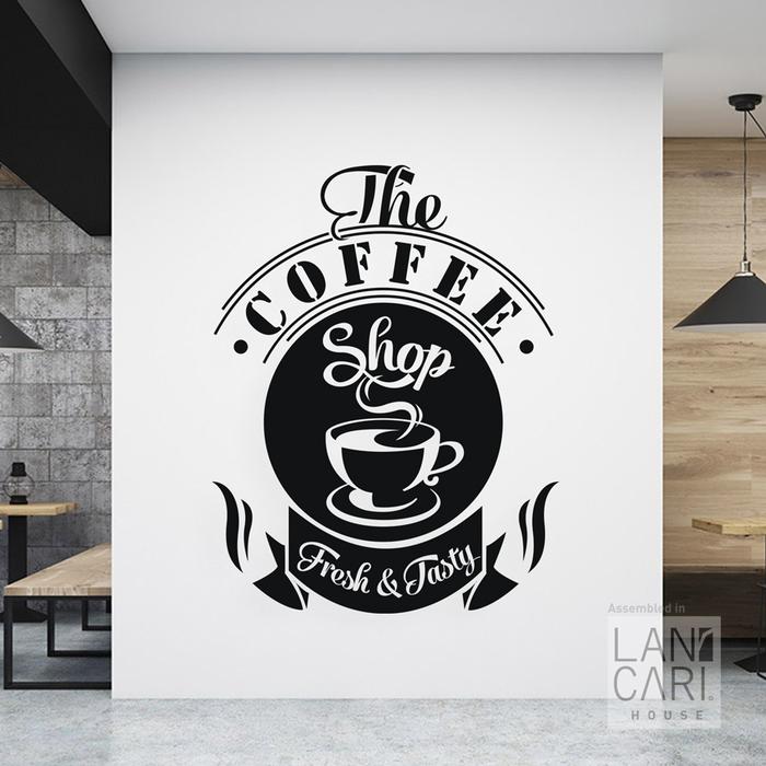 Gambar Sticker Cutting Coffee Fresh & Tasty Cafe Shop Sticker Kaca dinding - Putih dari LANCARI ID undefined Tokopedia