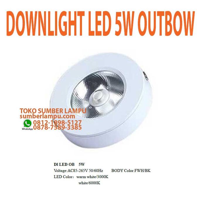 Gambar Lampu Downlight OUTBOW LED 5 watt Berkualitas - Putih dari SL Toped undefined Tokopedia