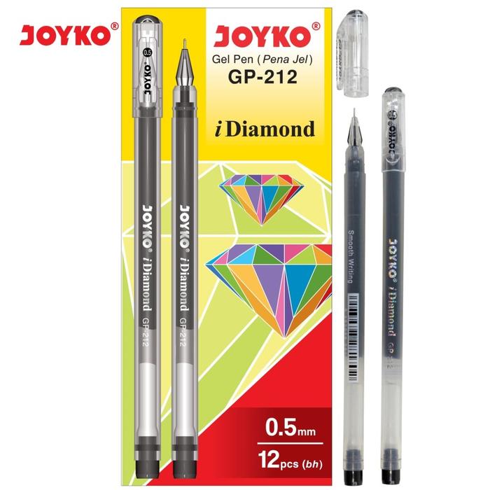 Gambar Joyko Gell Pen GP-212 ( I-Diamond ) Hitam / Biru ( 1 Pack - 12 Pcs ) - Hitam dari stationary atk jakarta undefined Tokopedia