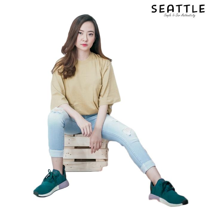 Gambar Kaos Oversize Pocket Tee Jumbo Katun 100% Premium Soft Cotton Cream - S-M, Lilac dari Seattle undefined Tokopedia