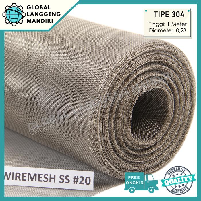 Gambar WIREMESH 20 STAINLESS (1M) TIPE 304 / TEBAL 0.23/0.26/0.30/0.32 - 0.23MM dari Global Langgeng Mandiri undefined Tokopedia