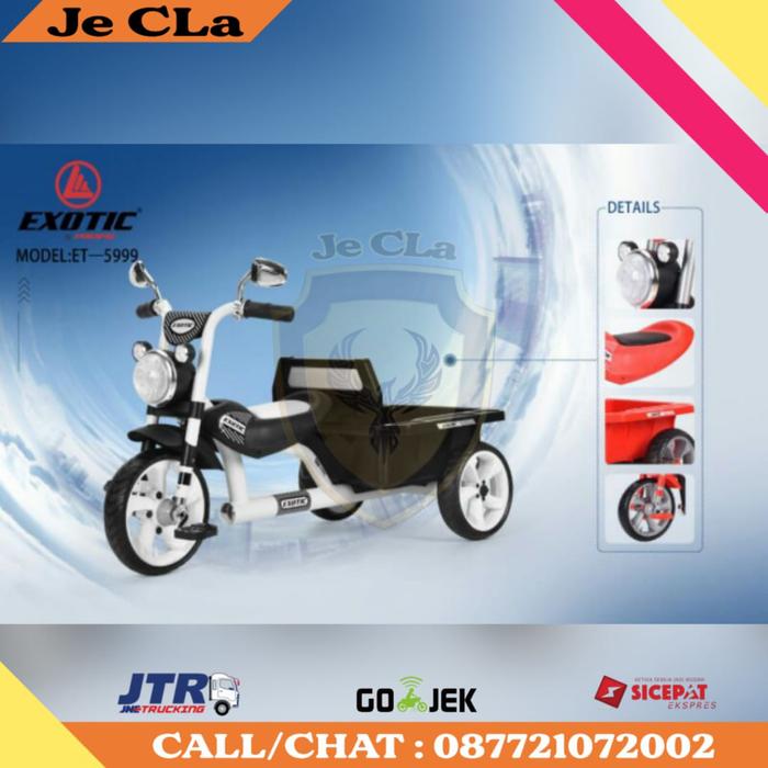 Gambar Sepeda Anak Roda 3 Tiga EXOTIC ET 5999 Model Becak Musik Lampu - Hitam dari Je CLa undefined Tokopedia