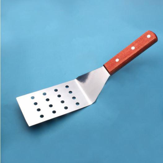 Gambar Kape Bengkok PERSEGI BESAR teppanyaki crepes Stainless Gagang Kayu - Bolong dari SeekNDeal undefined Tokopedia
