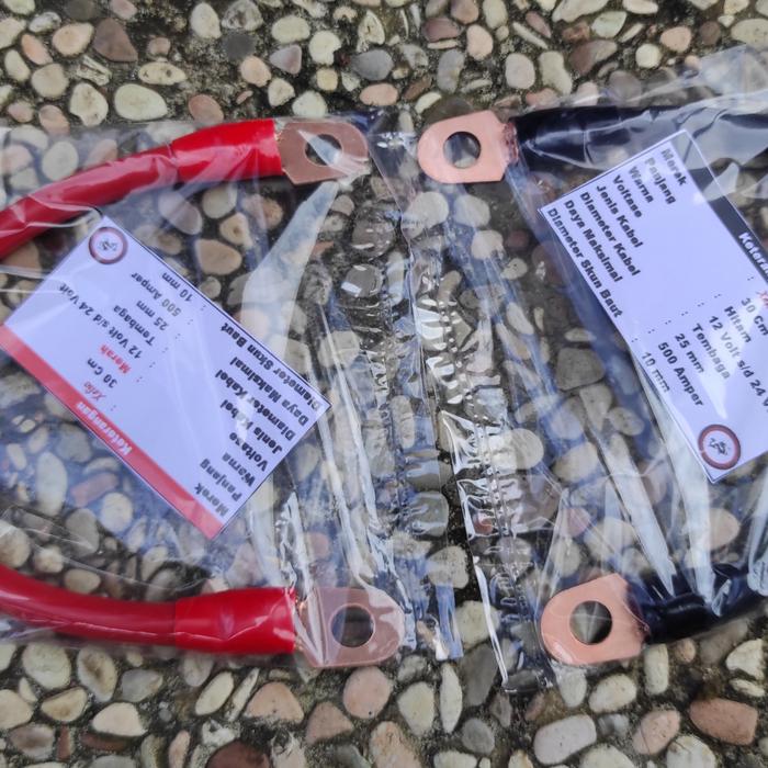 Kabel Jumper Seri Paralel Battery 2x25mm Cooper Tembaga Murni joss - 2x25mm