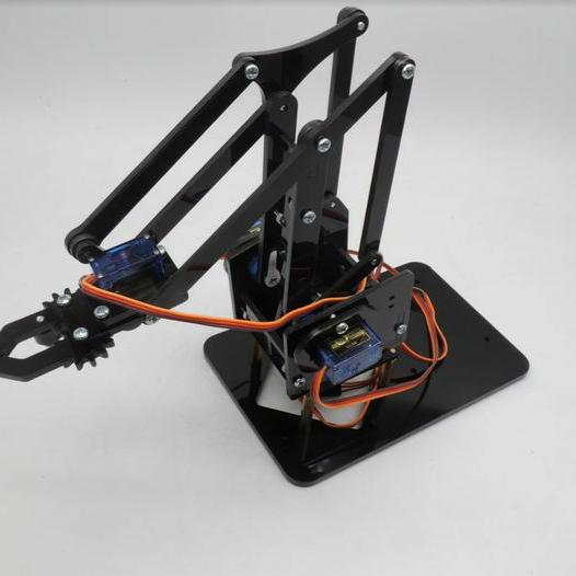 Gambar Robot arm acrylic Diy arm acrylic kit rangka lengan for arduino 4 dof - Hitam dari Arduinouno undefined Tokopedia
