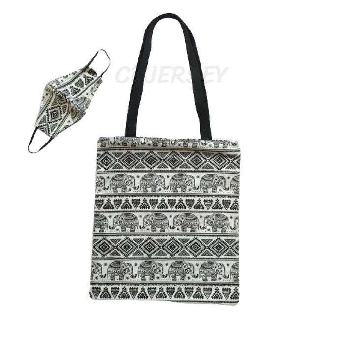 Gambar Tote Bag Bundling Tas Jaguar Macan Tutul Bludru Fauna Masker Paket - Gajah Etnik, Masker Saja dari CPJersey undefined Tokopedia