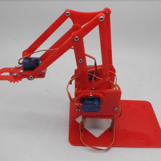 Gambar Robot arm acrylic Diy arm acrylic kit rangka lengan for arduino 4 dof - Merah dari Arduinouno undefined Tokopedia