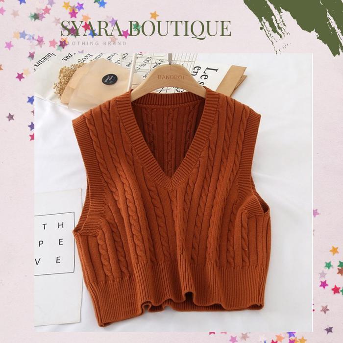 Gambar Knit rajut vest cardy korea premium atasan wanita - Coral dari Syara Boutique undefined Tokopedia