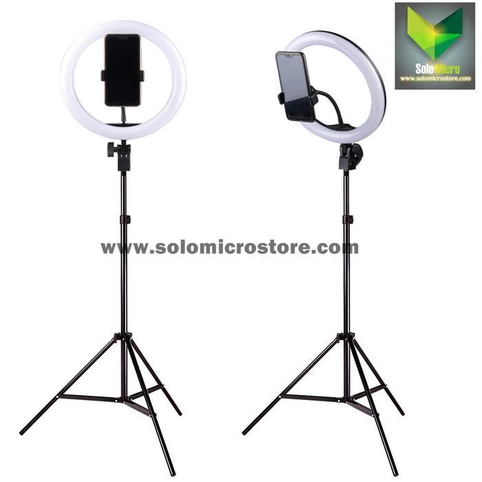 Gambar Lampu Led Halo Ring Light 120 Led 10 inch 26cm Plus Tripod 2 Meter - Stand 2Meter dari SOLO MICRO undefined Tokopedia