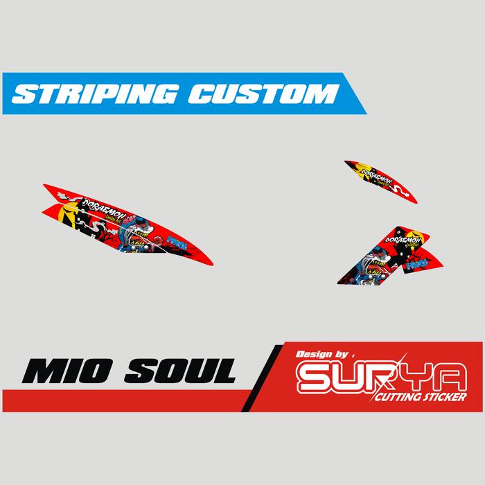 Gambar Striping mio soul Doraemon Zombie - Biru dari Surya Cutting Sticker undefined 5 Tokopedia