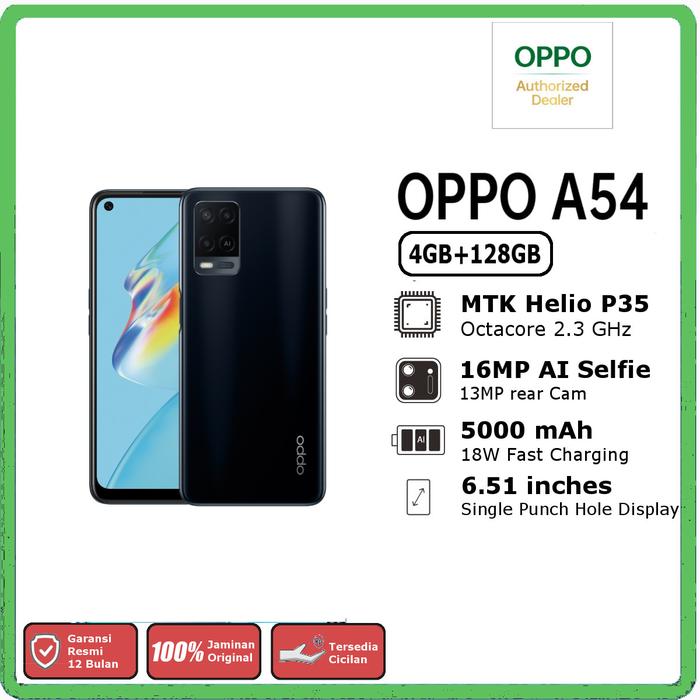 Gambar OPPO A54 2021 4GB -128GB Resmi - Crystal Black dari Maintech Gadget undefined Tokopedia