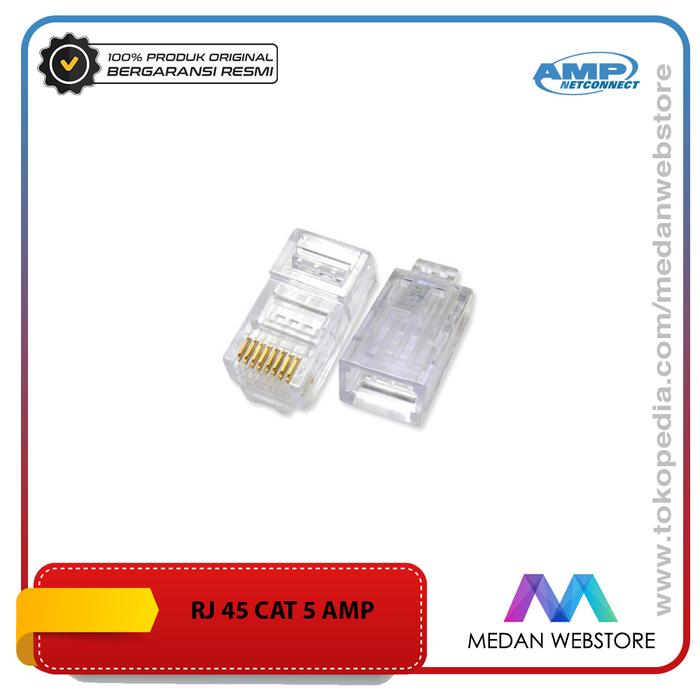 Gambar Konektor RJ45 AMP / Connector RJ 45 AMP Per Pack Isi 50pcs dari Medan Webstore undefined Tokopedia