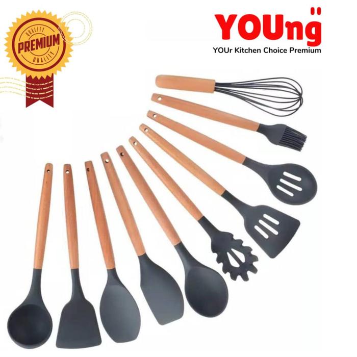 Gambar YOUNG spatula sutil centong silicone premium - WHISK/KOCOKAN, Abu-abu dari Abadi Lapak undefined Tokopedia