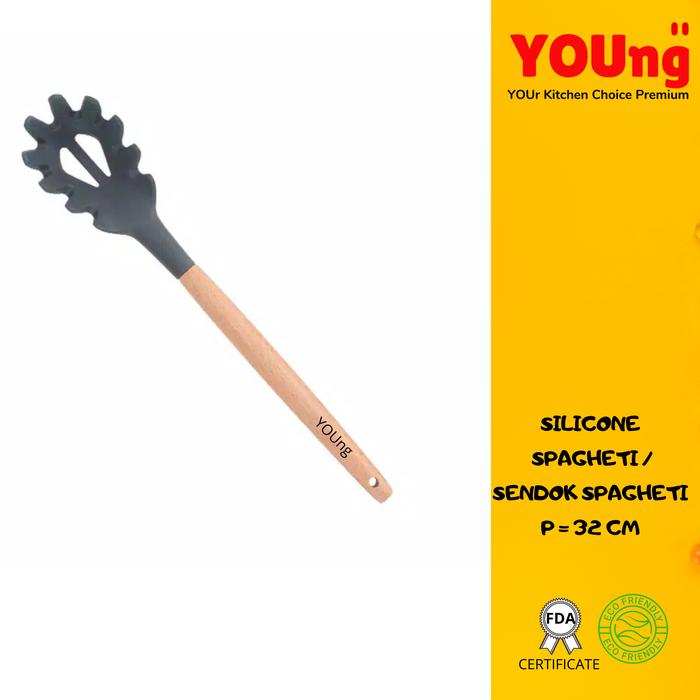 Gambar YOUNG spatula sutil centong silicone premium - SPAGHETTI TOOL, Abu-abu dari Abadi Lapak undefined Tokopedia