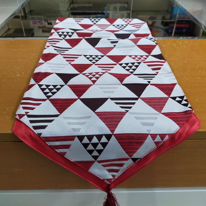Gambar Taplak meja tamu ella motif hiro (exclusive) - Merah, 220cm dari Ella home decor undefined Tokopedia