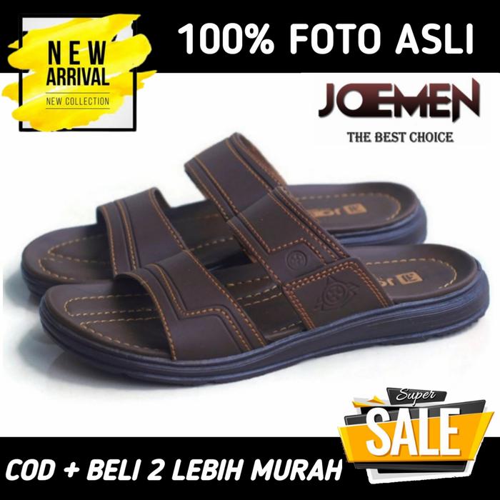 Gambar SANDAL KULIT PRIA TERBARU JOEMEN S 26 ORIGINAL PRIA JEPIT IMPORT - Coklat Tua, 39 dari Toserba Amida Store undefined Tokopedia