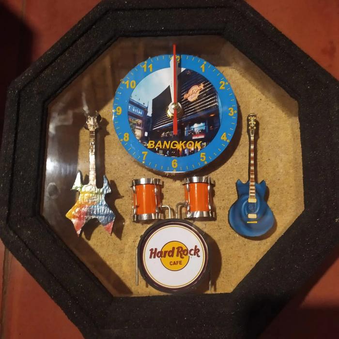Gambar Pigura jam gitar pasir segi8 - hardrock, diameter 25cm dari fingerscraft_official undefined Tokopedia